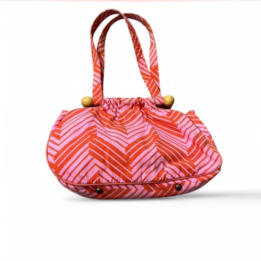 Vintage Old Navy‎ Pink & Orange Chevron Patterned Bag